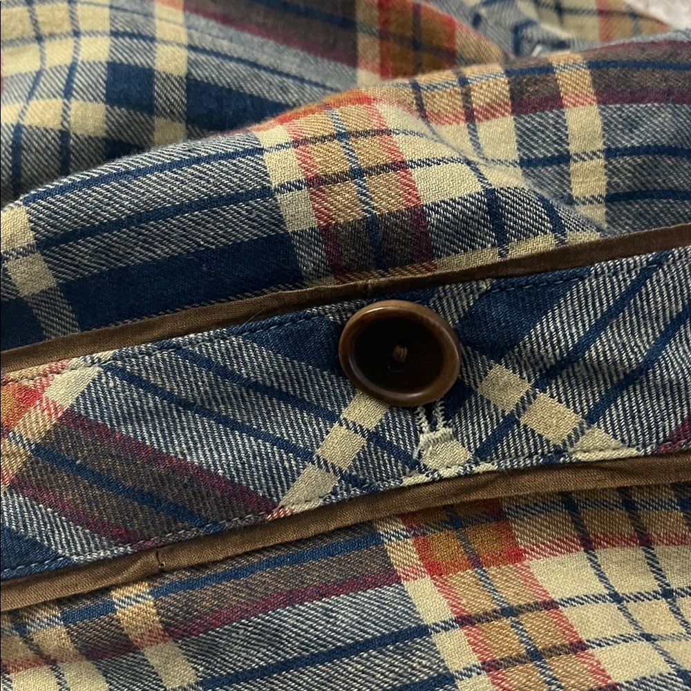 Ralph Lauren Double RL Blue Plaid Midi Skirt with Brown and Cream - Picture 6 of 6
